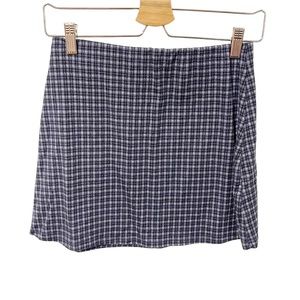 Urban Outfitters Women's Small Soft‎ Plaid Stretchy Skater Skirt JB1 Blue